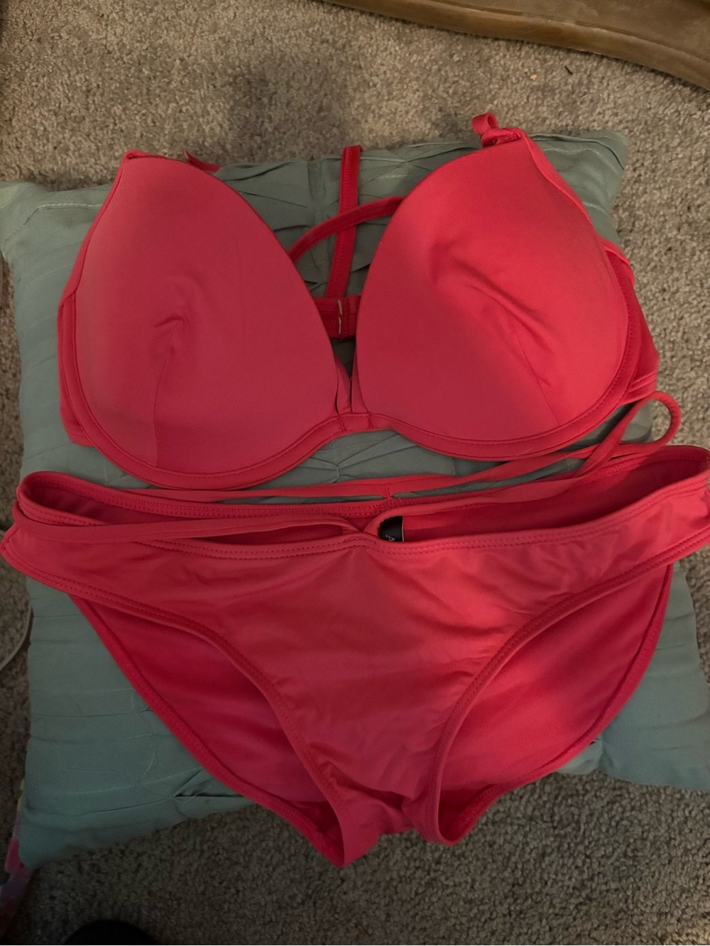 Adore Me Coral Pink Bikini Set